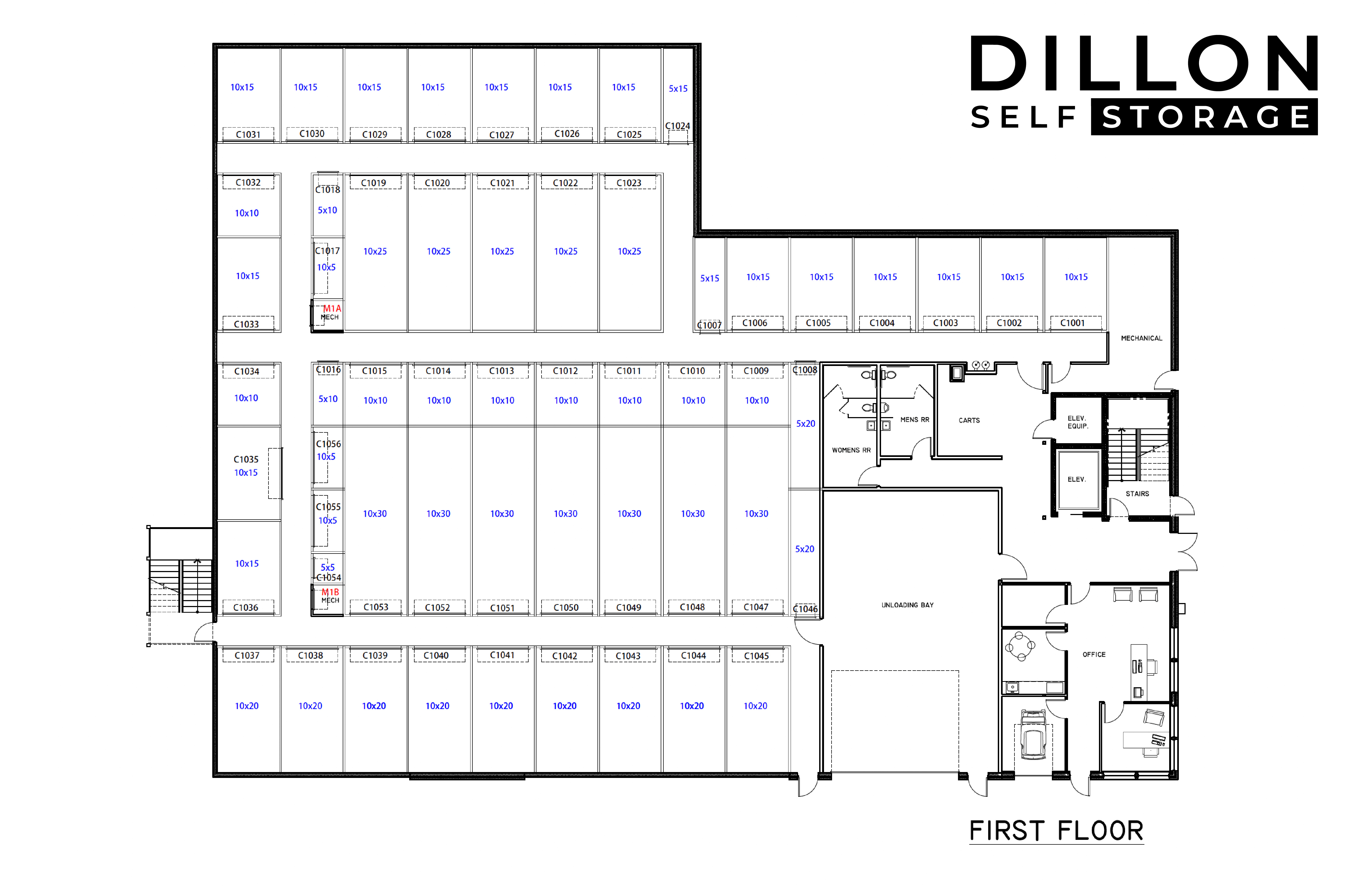 Climate controlled 1st floor